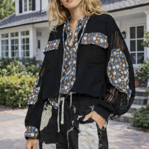 Black Balloon Sleeve Jacket